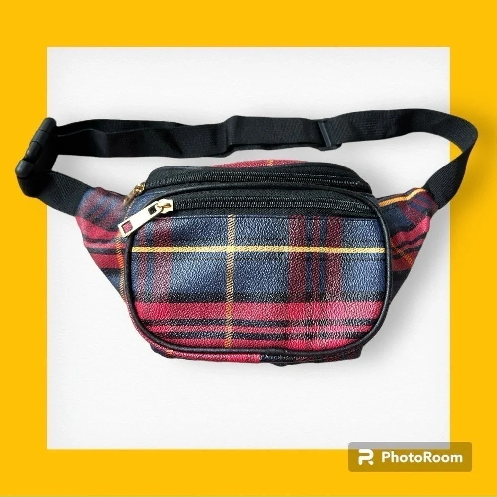 Nordstrom Plaid Faux Leather Fanny Pack